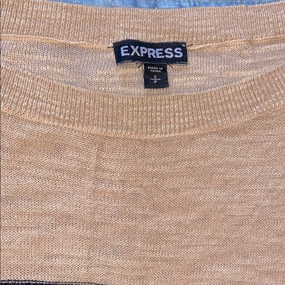 EXPRESS | Black & Gold Striped Sweater - Picture 3 of 3